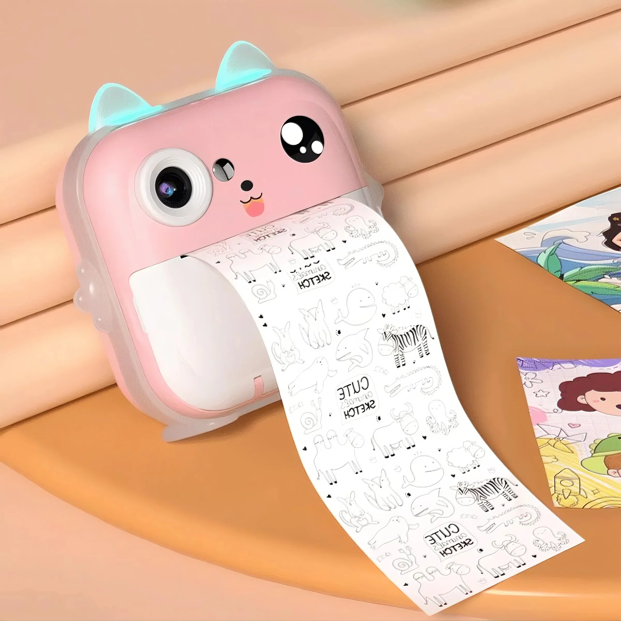 Cámara para niños con impresión instantánea, Mini cámara de vídeo Digital para niños, pantalla HD, aplicación, conectar juguetes de cámara digital para niños como regalo