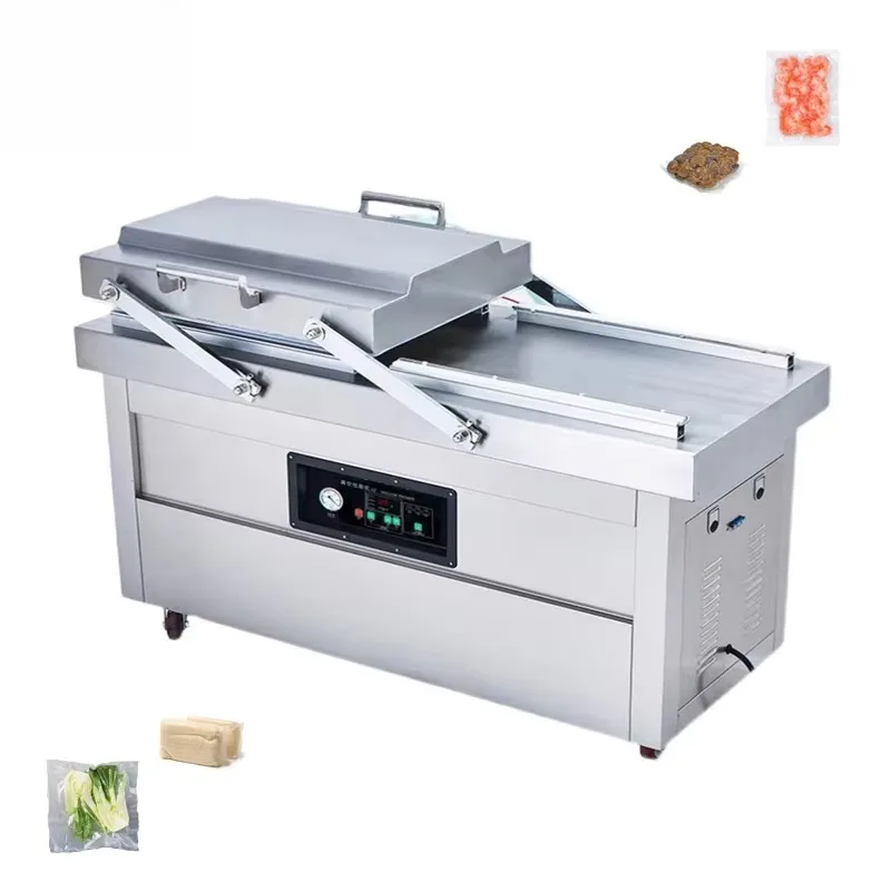 

Industrial Heavy Duty Dual Chamber Vacuum Sealer Machine Fully Automatic For Large Scale Food Commodity Storage Packaging