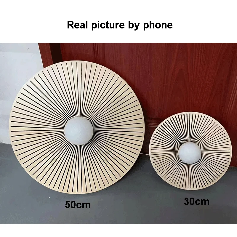 Ретро круглые настенные светильники из цельного дерева, современные прикроватные светильники для проживания в семье, винтажное светодиодное освещение, уникальное художественное украшение, настенные бра