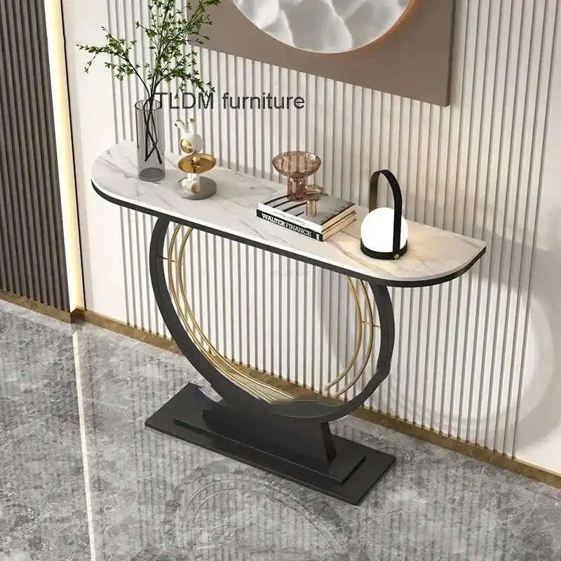 

Modern Console Tables Living Room Furniture Light Luxury Slate Porch Tables Creative Entrance Wall Corridor End Viewing Table