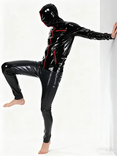 

100% латексная резина Gummi Комбинезон Колготки Комбинезон 0,4 мм Бал-маскарад ручной работы Комплект: куртка и брюки