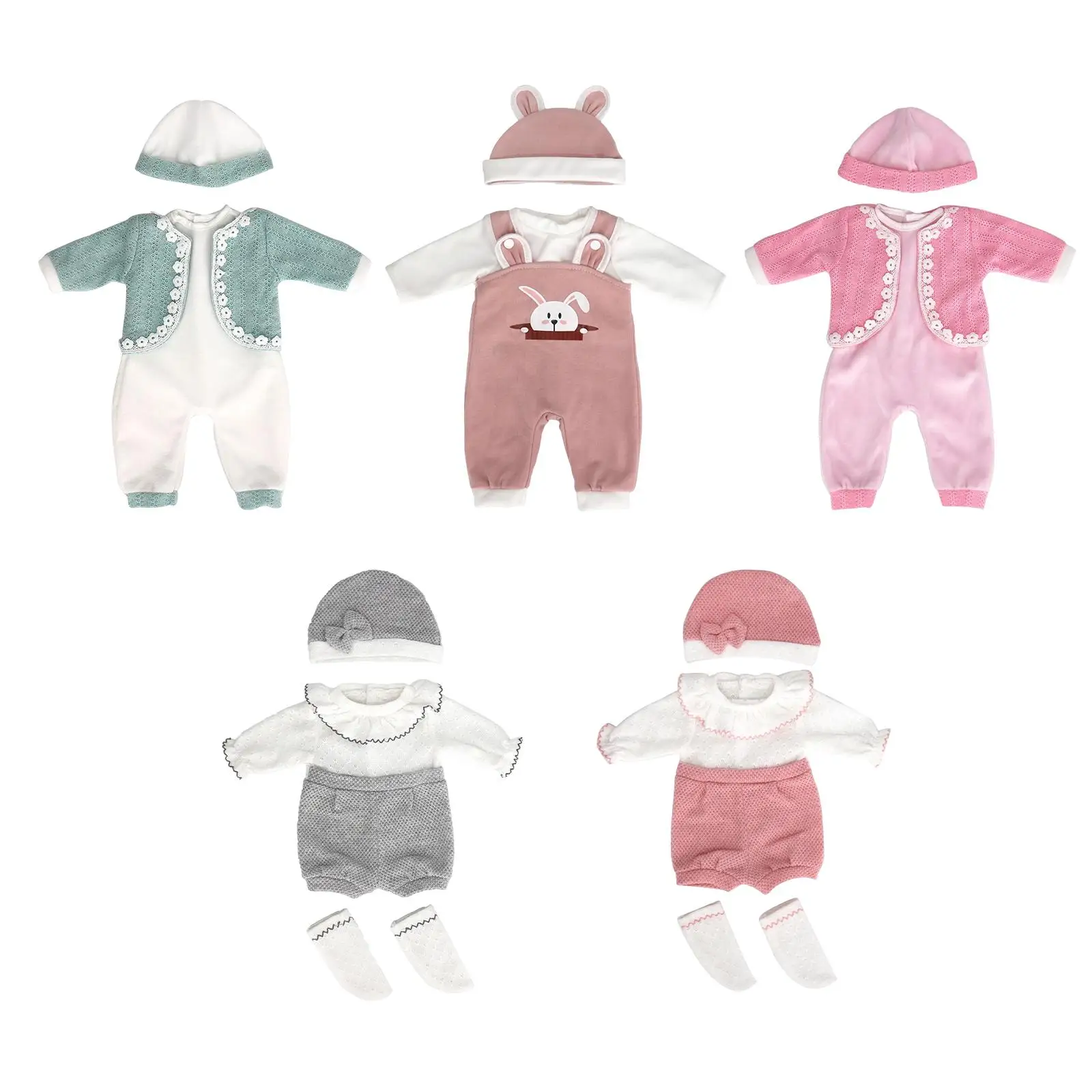 ชุดตุ๊กตาเด็ก 18 นิ้ว เสื้อผ้าลำลอง น่ารัก ลายการ์ตูน สำหรับของเล่นและของขวัญ