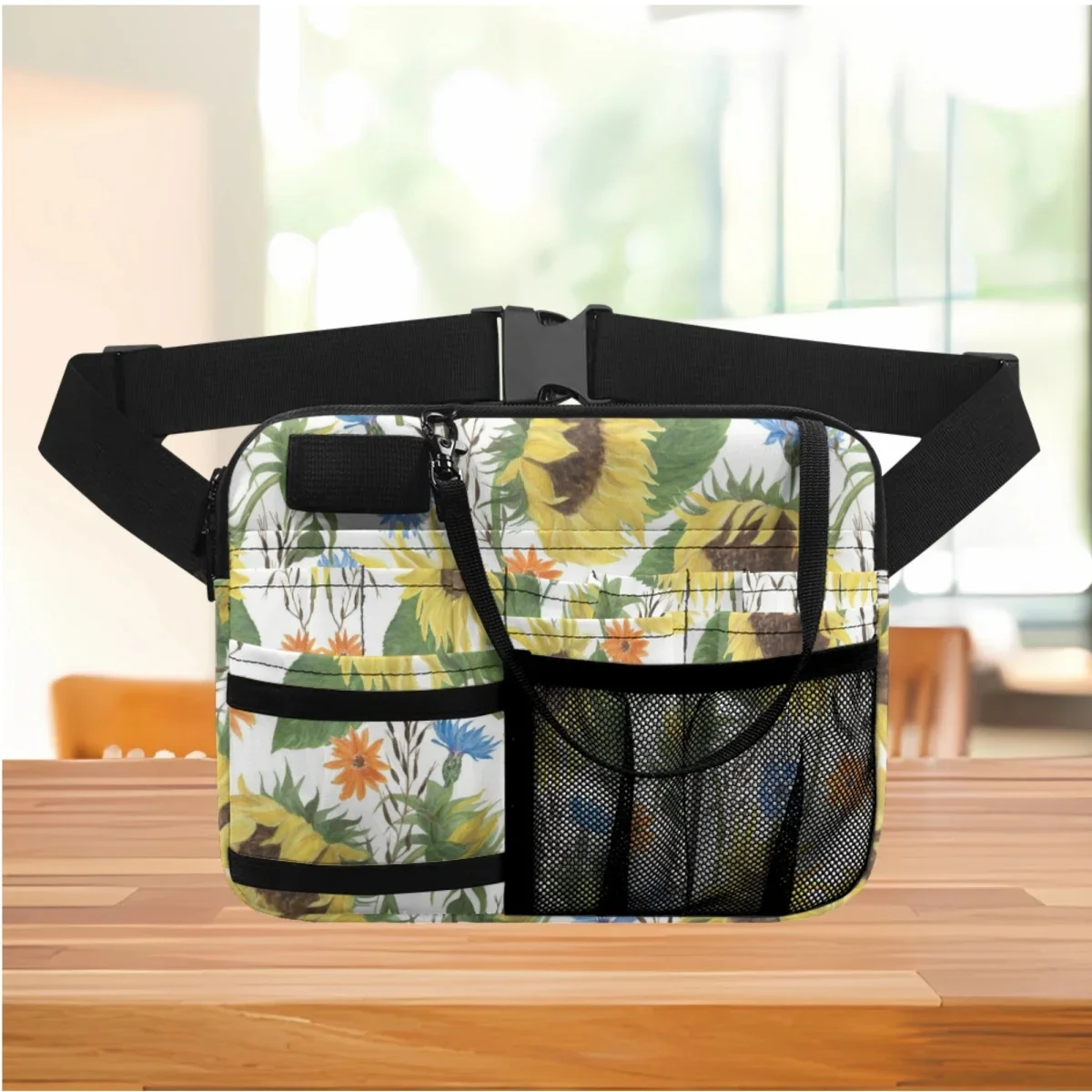 Vintage Sunflower Oil Painting Nurses Fanny Pack Durable Nurse Belt Organizer Casual  Portable Waist Pouch Case Tool Bags Gift