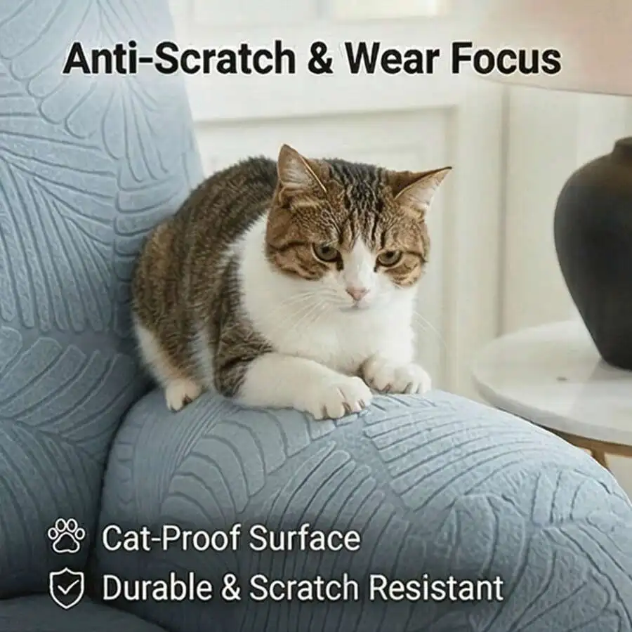 Premium 4-Piece Recliner Slipcover, High Stretch Jacquard Chair Cover, Water-Resistant & Pet-Friendly Furniture Protector,
