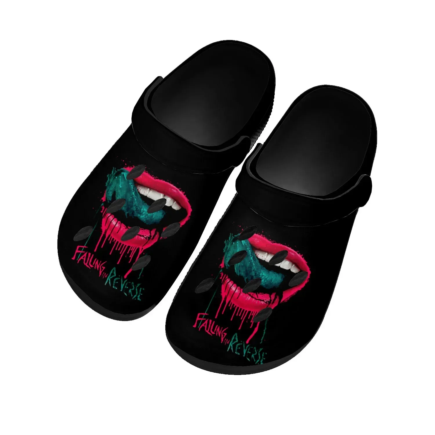 

Falling In Reverse punk rock band Home Clogs Custom Water Shoes Mens Womens Teenager Shoes Clog Breathable Beach Hole Slippers