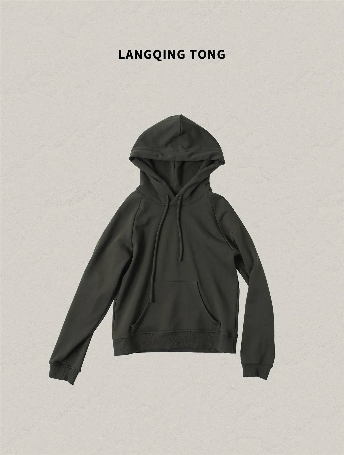 

Удобная свободная женская толстовка с капюшоном, зеленая, весенняя, новая модель, на шнурке, повседневная, простая, универсальная, на все сезоны, Langqing Tong