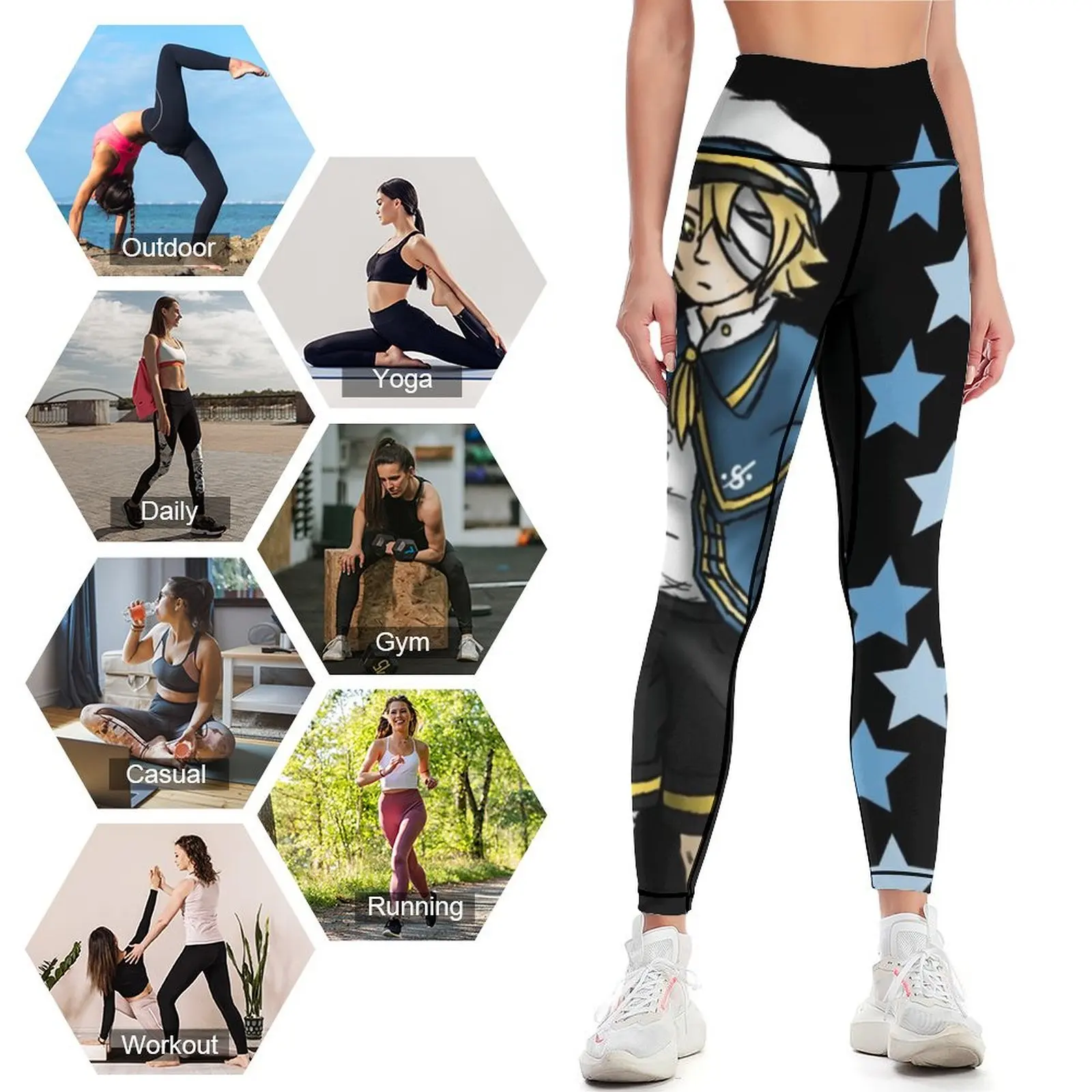 Vocaloid OLIVER-mallas push up para mujer, pantalones de Fitness, ropa de gimnasio