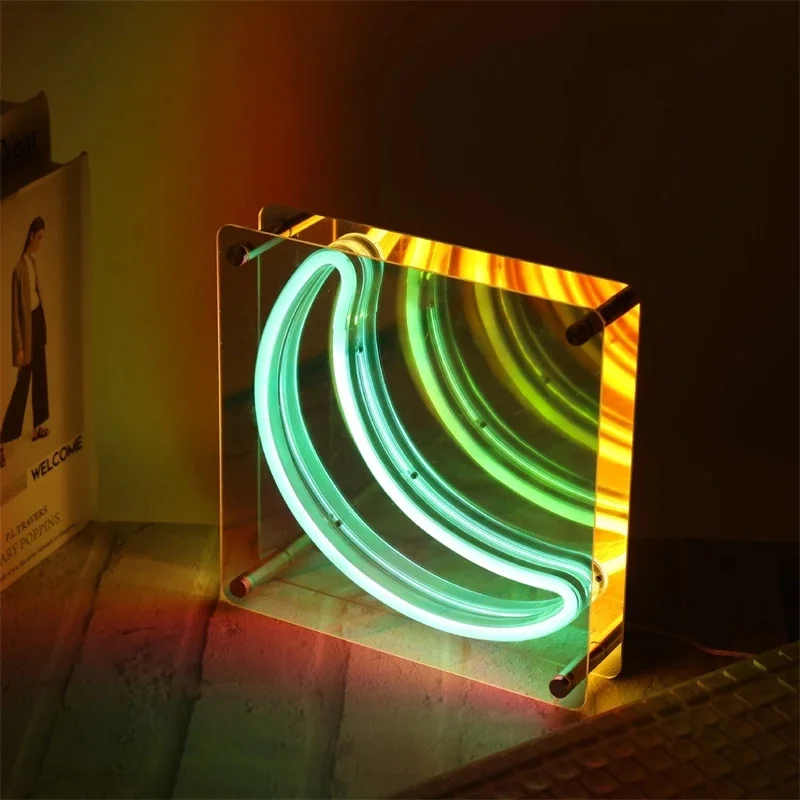 

Креативный светодиодный ночник в форме звезды с зеркальным эффектом глубины, акриловая красочная лампа для настроения для детской комнаты, вечеринки, домашнего декора