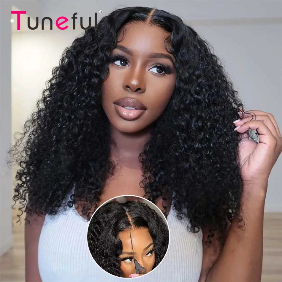 10A Real Glueless Wigs Human Hair Wigs Ready To Wear Bleached Knots 6x4 Pre Cut HD Transparent Lace Closure Wig Jerry Curly 210%