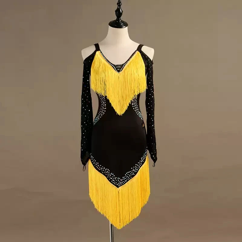 

Womens Ballroom Latin Dance Dress Girls Samba Clothes Dancewear Party Suit Sexy Skirts Stage Competition Performance Costume