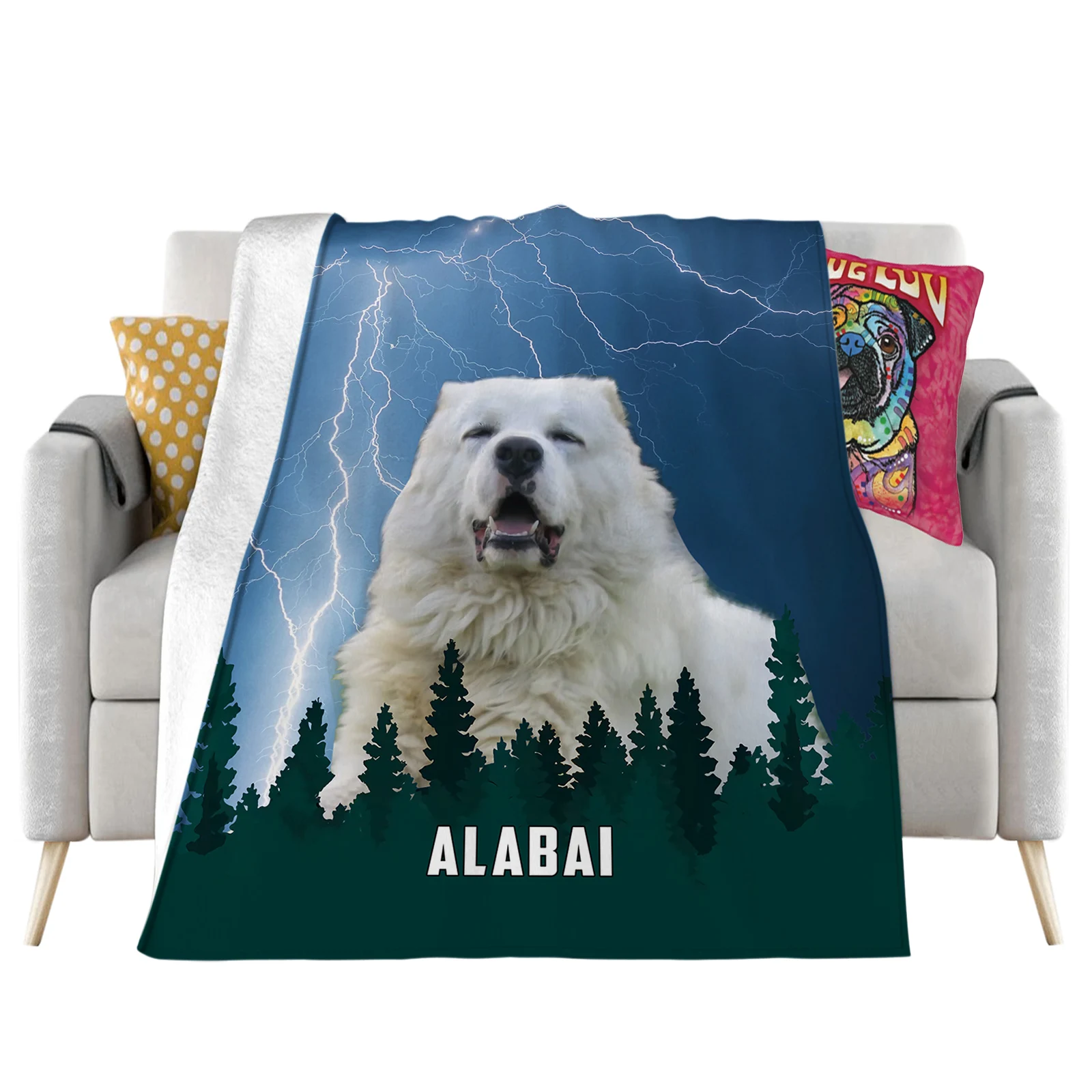 Alabai Flannel Blankets Forest Blue Lightning 3D Printed Throw Blanket Office Nap Travel Portable Quilt Dropshipping