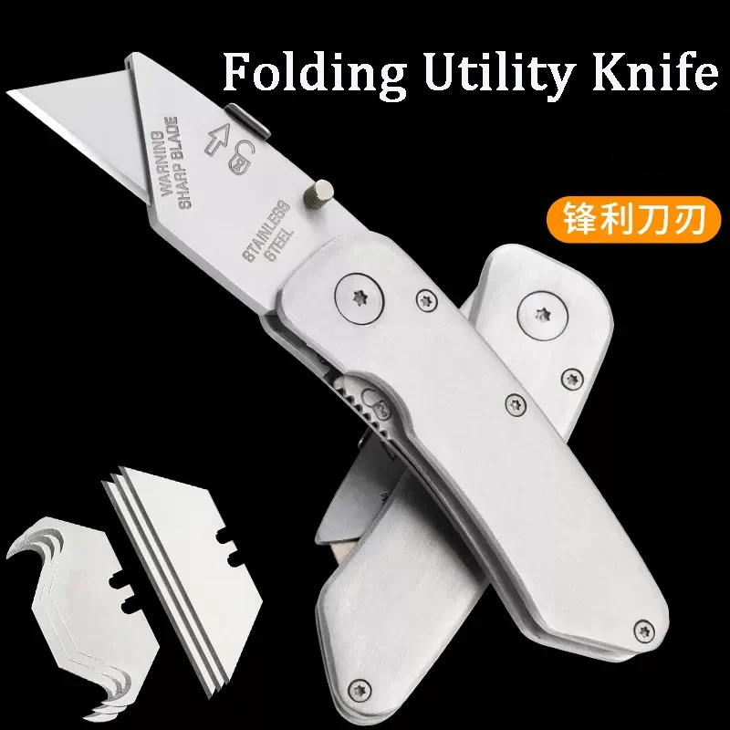 

Multifunctional Metal Folding Utility Knife SK5 Sharpness Blades Box Cutter Pocket couteau Self-Lock wallpaper Knife Box Opener