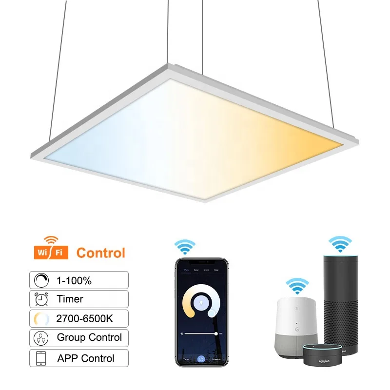 

Tuya Zigbee 3.0 Modern SMD2835 Aluminum LED Panel Light 25W/30W 2ftx2ft 595x595 Recessed CCT Selectable Square Smart Light