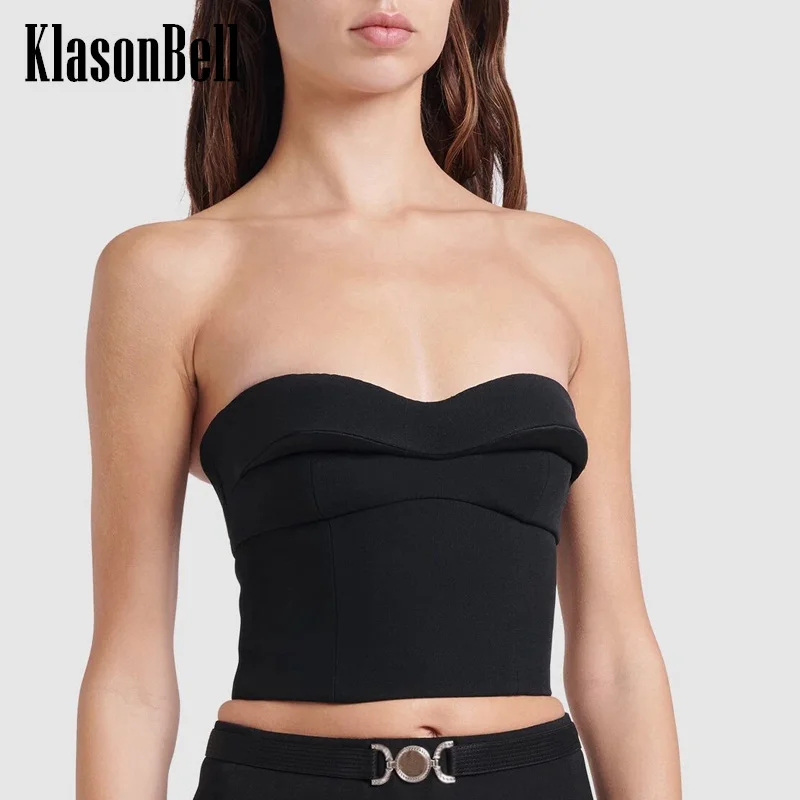 

7.23 KlasonBell Women 2024 New Three-dimensional Sponge Strapless Camisole Sexy Hot Girl Fashion All-matches Crop Tank Top