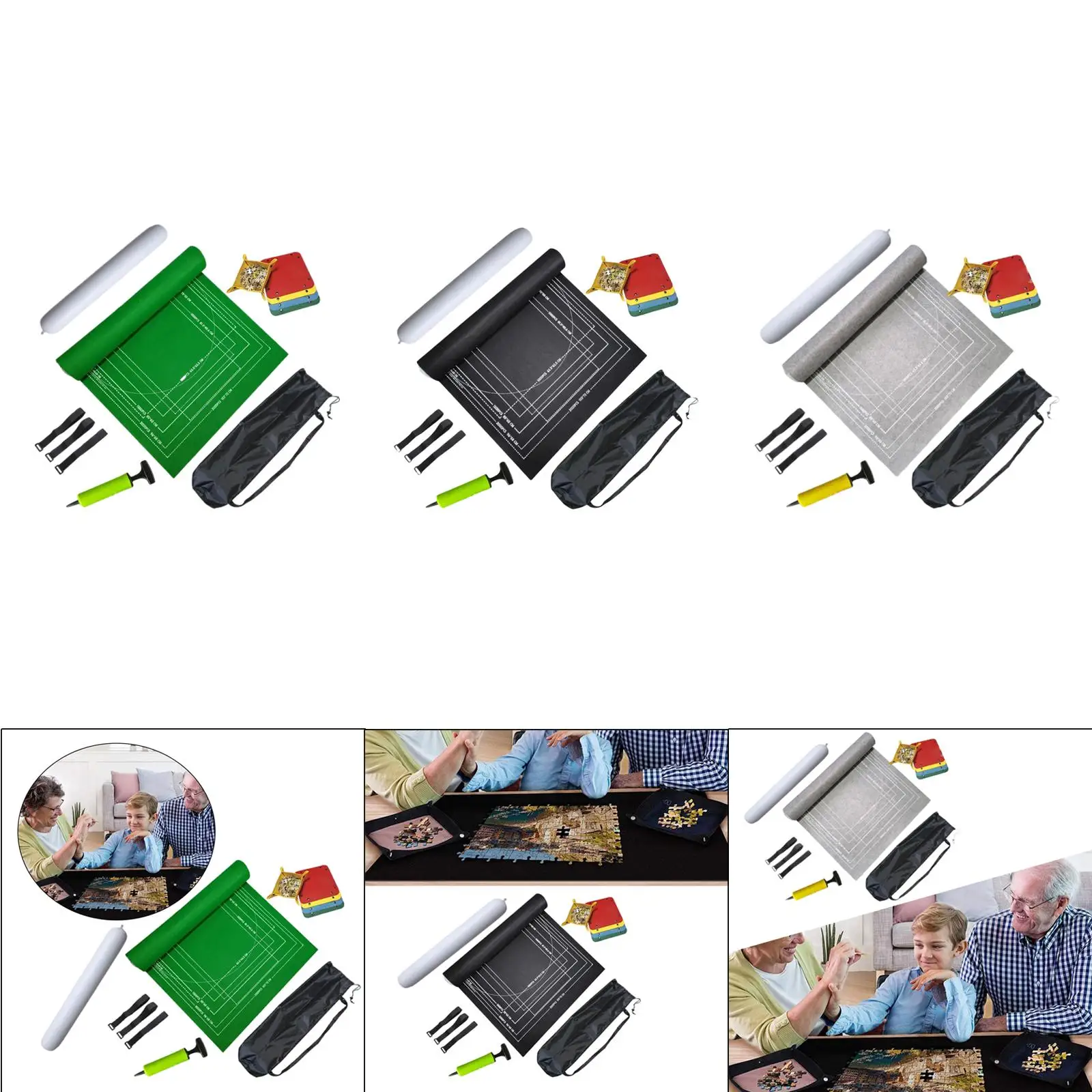 Jigsaw Puzzle Mat Roll Up, Saver Pad Portable Up to 2000 Pieces with Storage Jigsaw Puzzle Mat Roll Up, Saver Pad Portable Up to 2000 Pieces with Storage