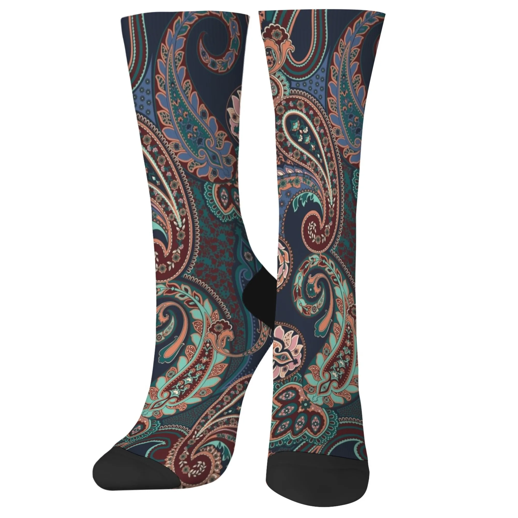

Retro Fashion Men's Socks Novelty Paisley Pattern Art Harajuku Funny Compression Socks Soft Breathable Comfortable Casual Socks