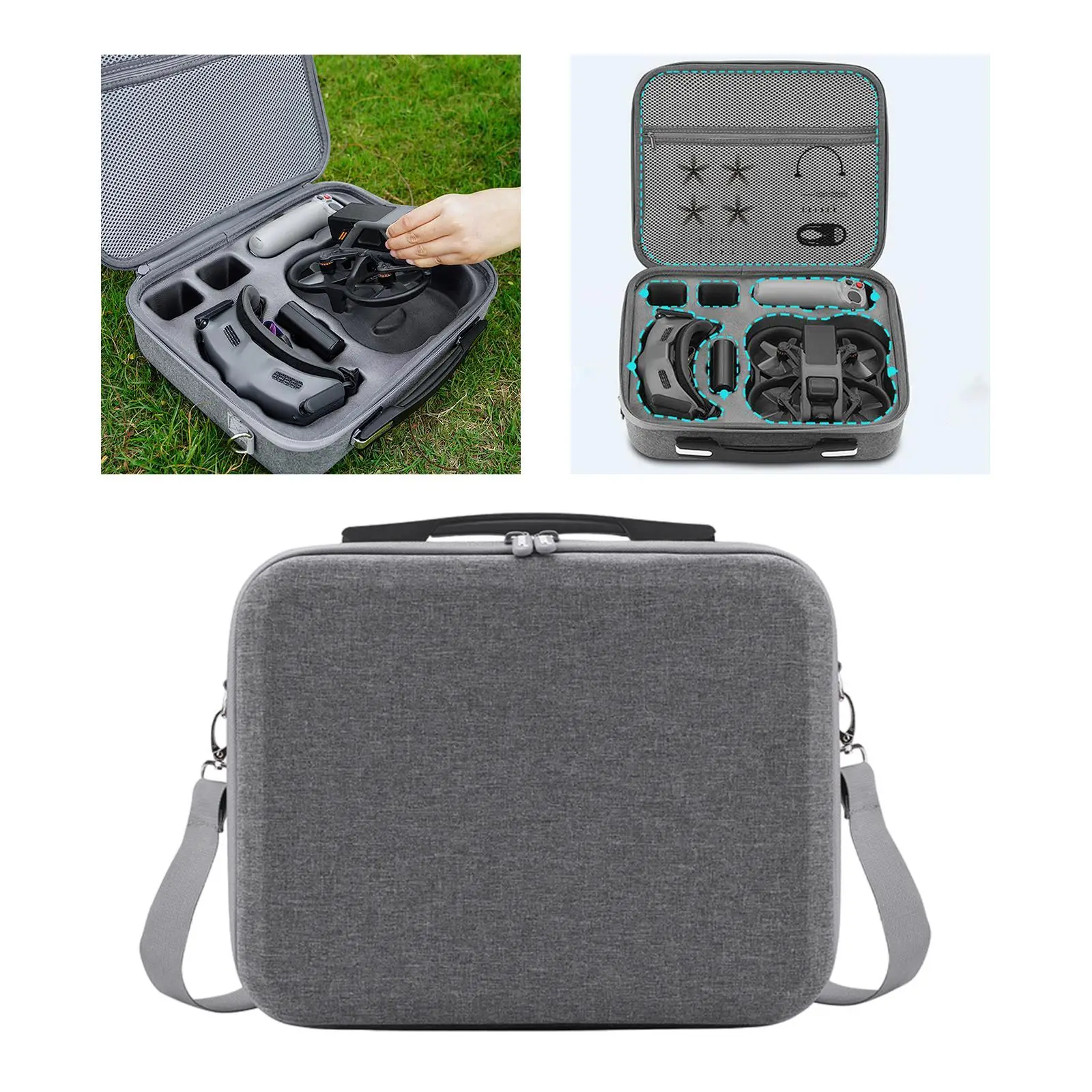 

Drone Storage Bag with Zipper Hard Shell Multipurpose Travel Shoulder Bag