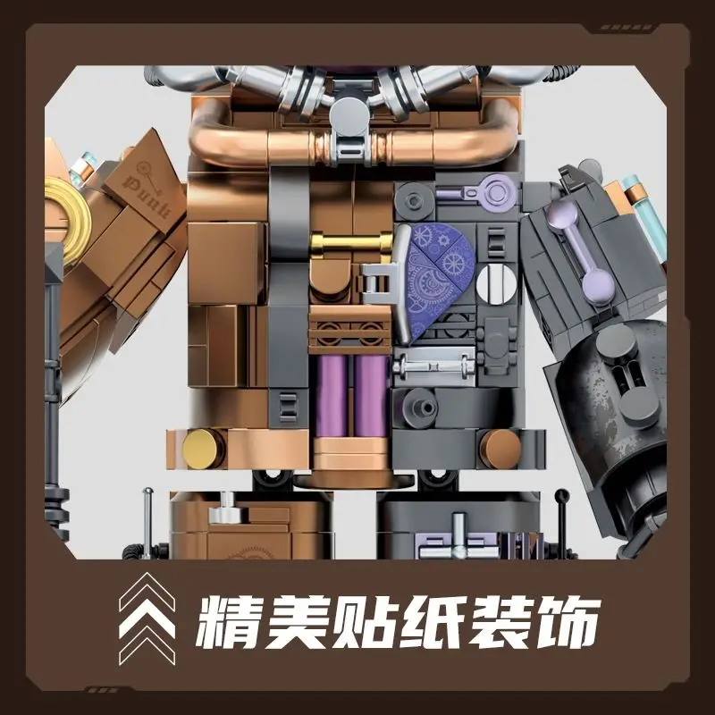 New Building Block Steampunk Diver Mecha Armed Children's Assembly Model Ornament Puzzle Cartoon Toy Boy Holiday Gift