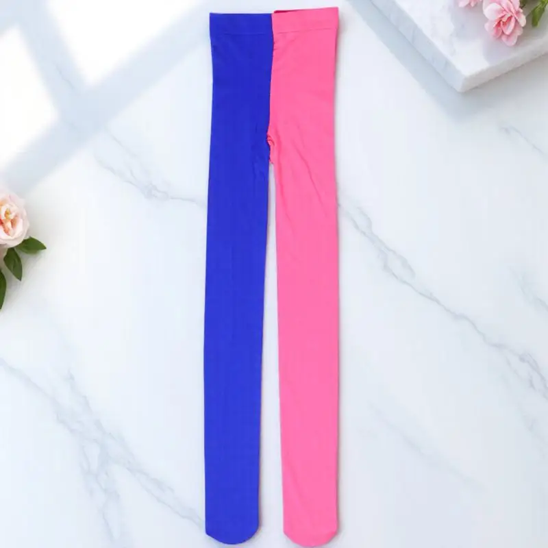 

Fashion Asymmetric Silk Stockings For Women Candy Color Elastic Anti-Slip Party Wear Versatile Long Tights Stockings