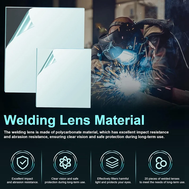 20Pcs 3350 Welding Helmet Lens For Electric Viking Welding Hood Cover Clear Lenses- For 2450 750S 850S KP2898-1 Outside