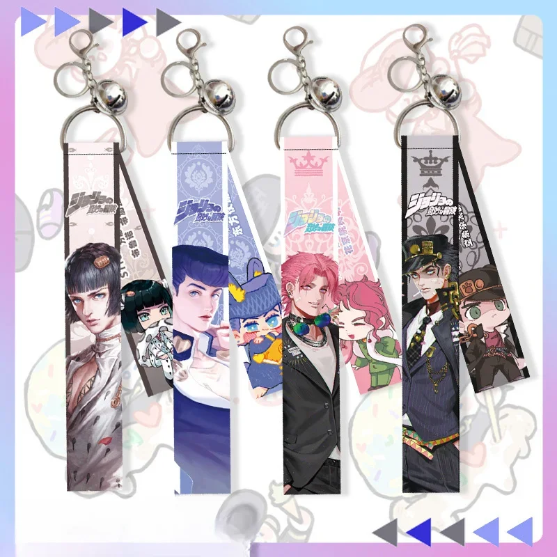 Kujō Jōtarō Joseph Joestar Kakyoin Tenmei Anime Figure Ribbon Key Ring Creative Key Chain Model Plate Anime Peripherals Pendant