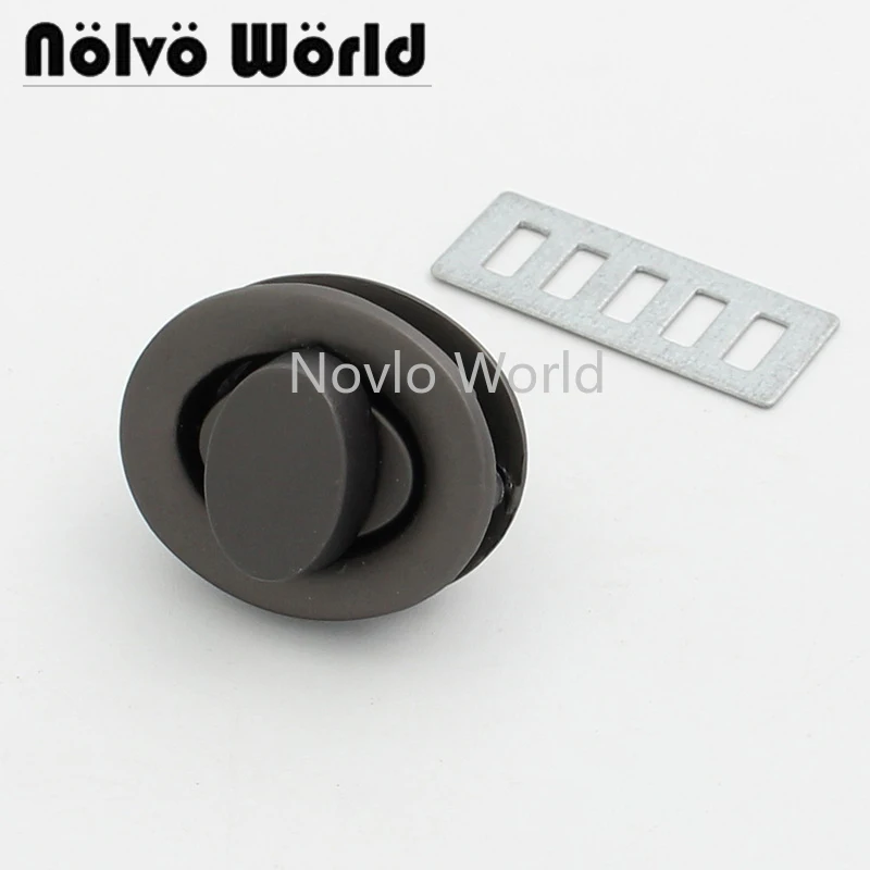 

5-20 pieces 26x21mm matte gun classical oval twist turn lock for retro man bag Handbag closured DIY Leather Bag Accessories