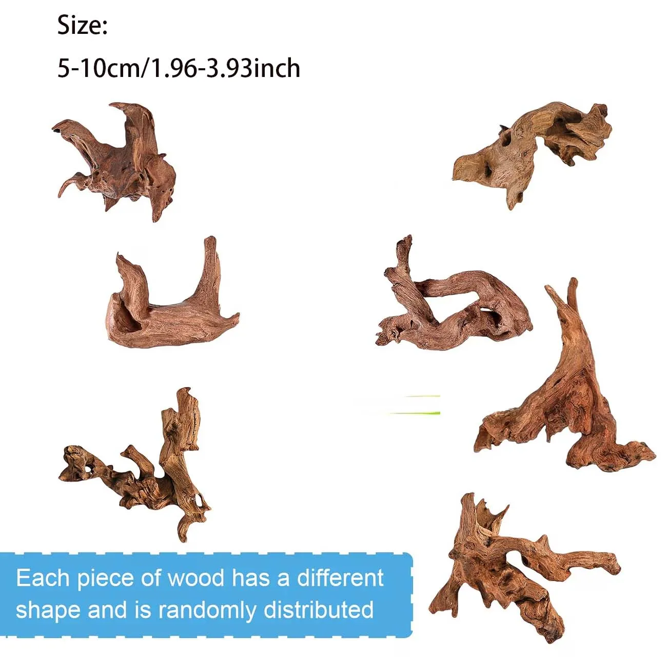 5-10CM Natürliches Sinkbares Treibholz Aquarium-Landschaftsdekoration Fischbecken-Ornament Reptilien-Kletterholz für Wassertiere – Detail 4