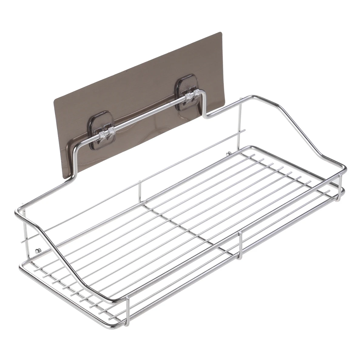 

Stainless Steel Shelf Bathroom Kitchen Storage Organizer No Drill Wall Mount Strong Adhesive Detachable Removable
