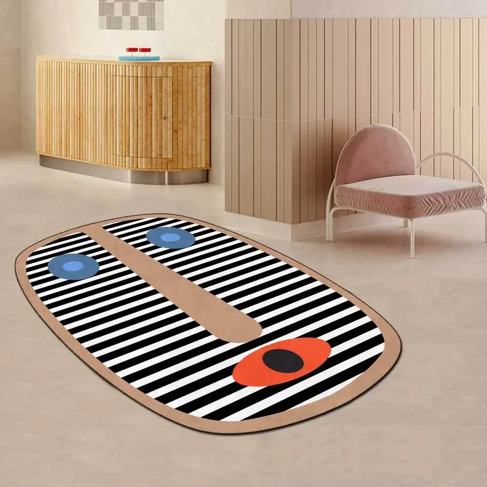3D Irregular Abstract Face Carpets For Living Room Bedroom Kids Room Play Area Rugs Large Soft Flannel Modern Cartoon Floor Mats
