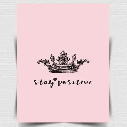 STAY POSITIVE Pink METAL SIGN PLAQUE inspirational good vibes quote saying