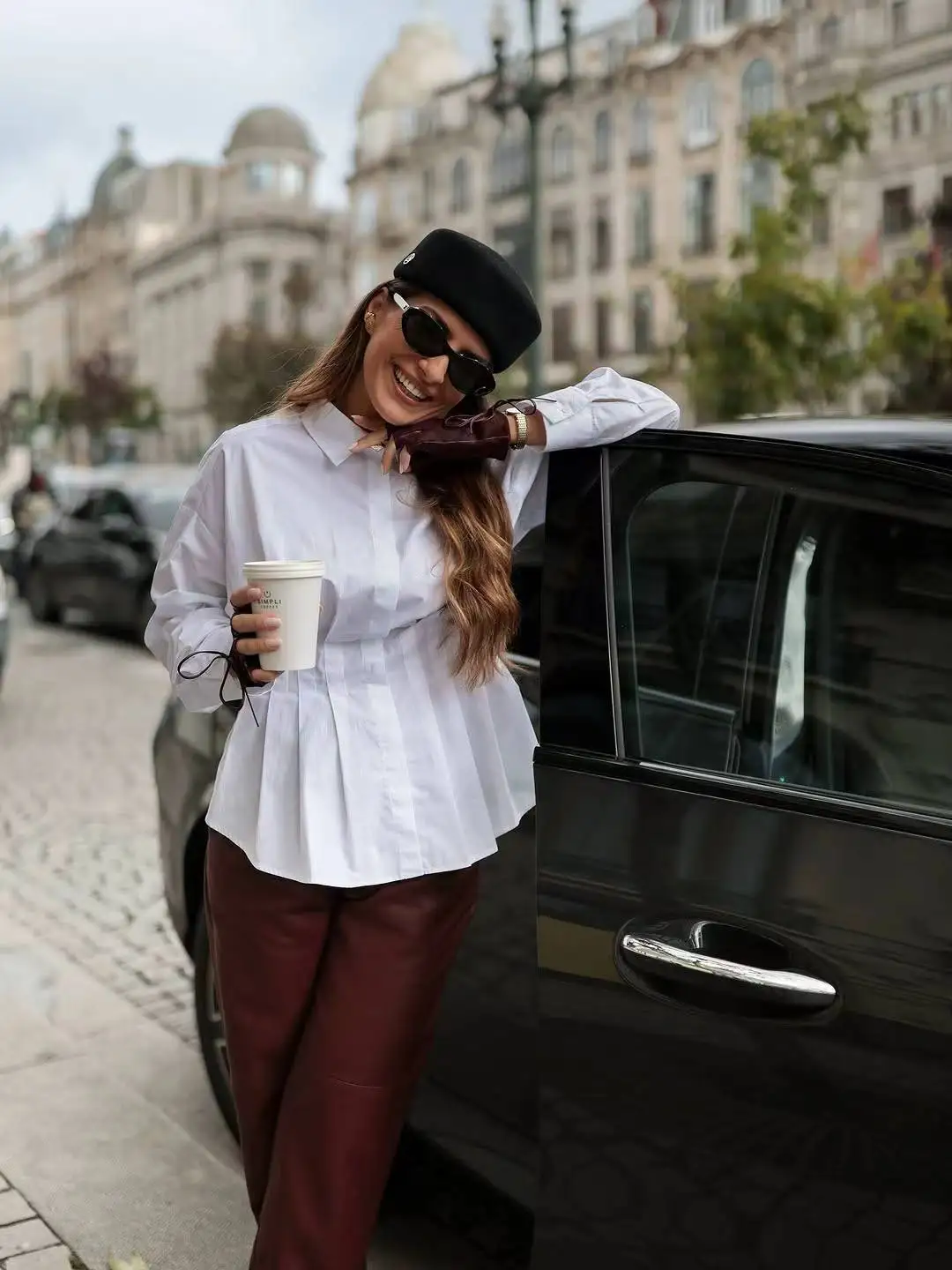 BSAY Plissee Popeline Hemd für Frauen Mode Herbst Winter Neue Feste Lange Ärmel Einreiher Revers Bluse Chic Damen Top