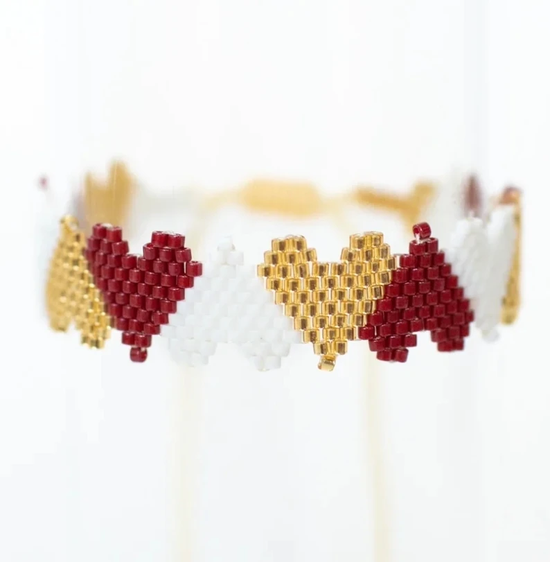 handmade Gold Plated Heart Charm Miyuki Beaded Bracelets for Women Men Ins Chic Bohemian Jewelry Pulsera