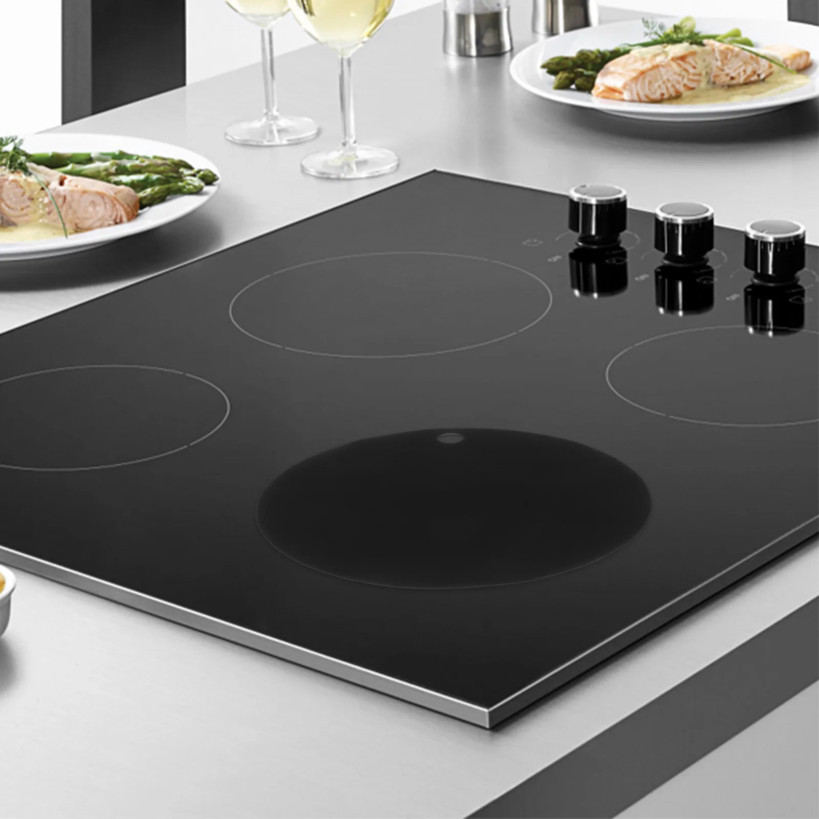 

1 шт. силиконовый индукционный коврик для варочной панели, круглый, термостойкий, с антипригарным покрытием, устойчивый к масляным пятнам, легко чистится, универсальный, подходит для