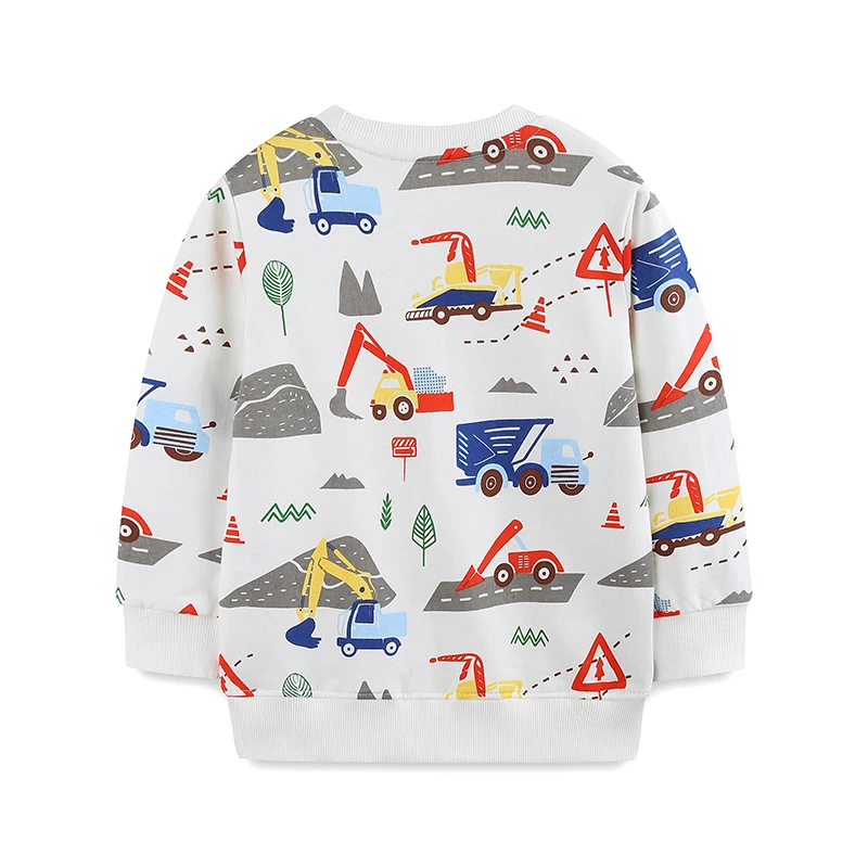 Little maven Autumn Spring Kids Clothes Children's Clothing Baby Boys Embroidery Cartoon Excavators Infants Sweatshirts Hoodie