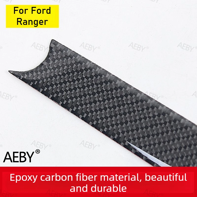 

For Ford Ranger 2022-2026 Car door panel bright stickers,interior door trimcarbon fiber ABS self-adhesive,Car interior