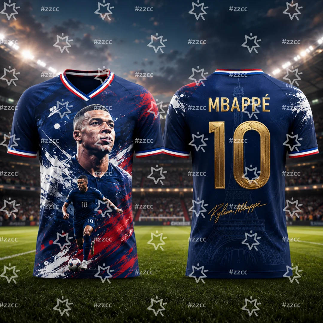 2026 France Kylian Mbappé Football Jersey Soccer Kit Summer Sports Men's T-Shirt Kid's Clothing Tee Woman Cycling Jersey view 4