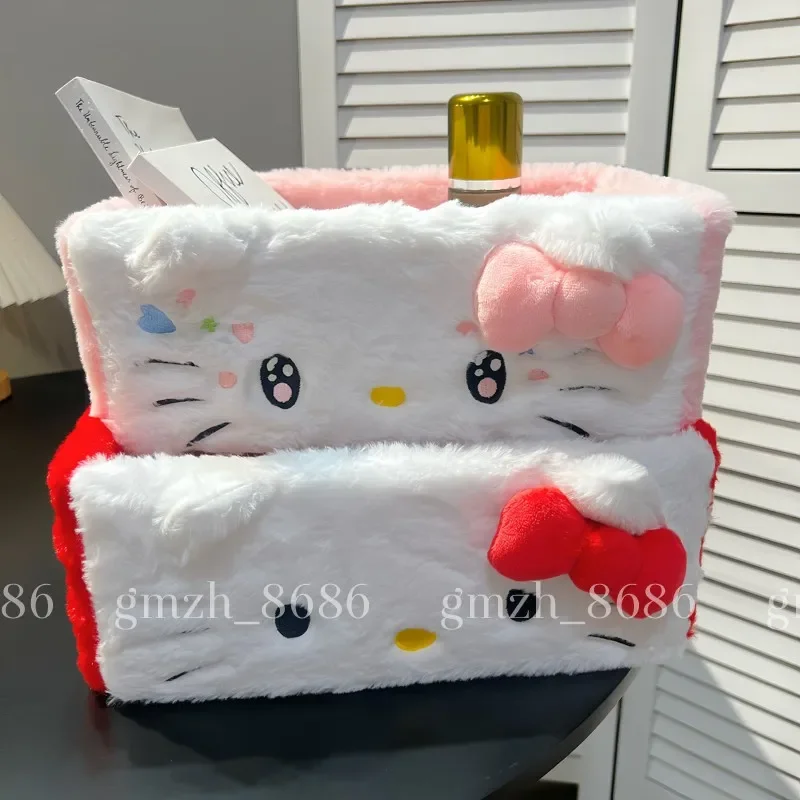 لطيف مرحبا كيتي تنظيم سلات التخزين حالة طالب فتاة سطح المكتب تخزين الحاويات صندوق تخزين سطح المكتب الديكور الهدايا #4