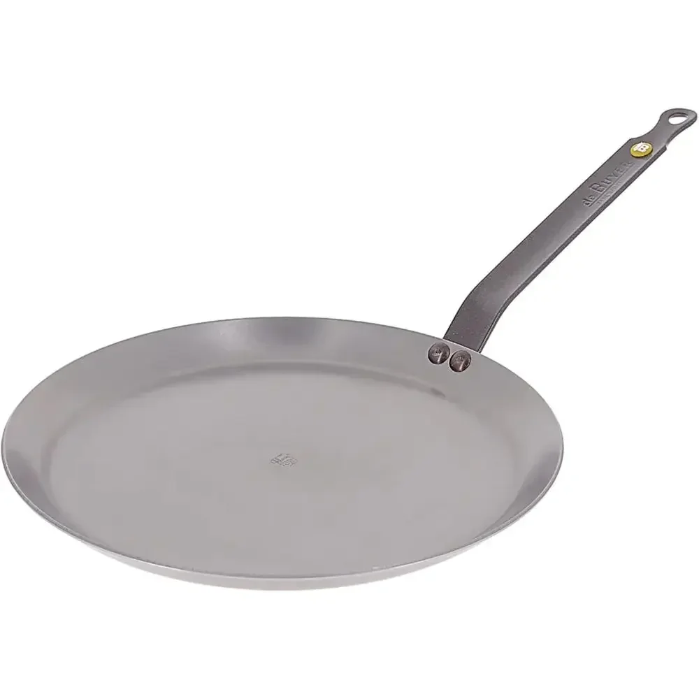 

12 Carbon Steel Crepe Pan with 10 Cooking Surface - Perfect for Crepes, Tortillas, and Pancakes - Naturally Non-Stick - Made in