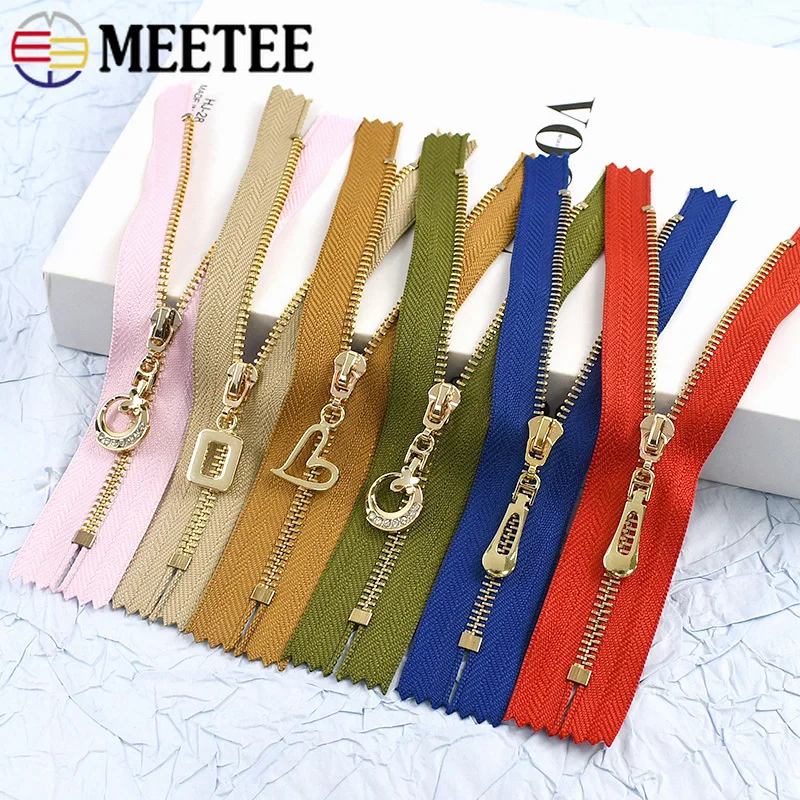 

4Pcs 3# 15-70cm Metal Zippers with Zipper Sliders Bags Purse Auto Lock Zip Pocket Decoration Zips Repair Kit DIY Accessories