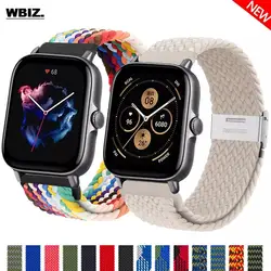 20mm/22mm band For Amazfit GTS/2/2e/3/4/GTS2 Mini/GTR/3/Pro/4/GTR2/47mm/stratos Braided Elastic Watch Bracelet Amazfit bip strap