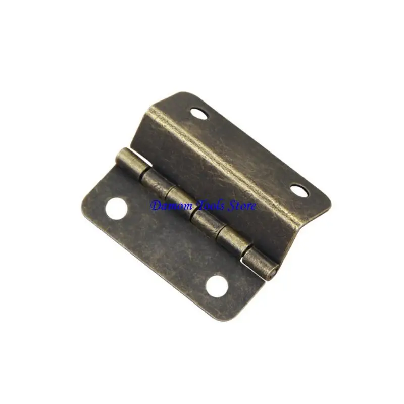57BE 2Pcs Cabinet Door Hinge Luggage Jewelry Boxes Antique Hinges Three-Folding Hinges Home Furniture Decors Hardware