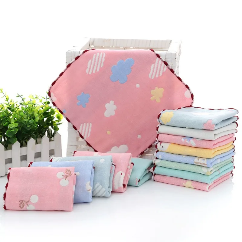 Baby Towel Bath Towels 100% Cotton Face Washcloth Muslin Squares Hand Wipe Gauze Newborn Bathing Feeding Kids Handkerchief