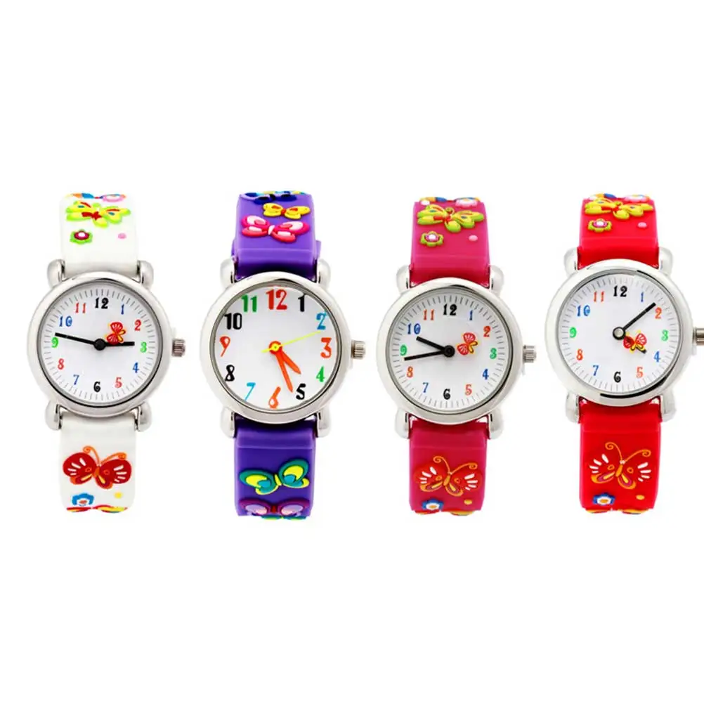 3D Waterproof Watch For Kids Cartoon Wristwatch Purple Durable Safe Precise Quartz Movement Unique Adorable Pattern Creative
