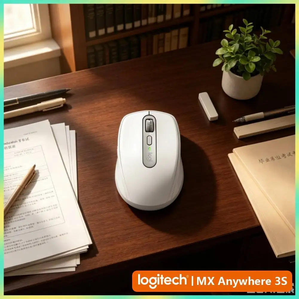 Wireless MX Anywhere 3S - Darkfield 8K DPI, 3-Device Sync, Silent Click, Great for Auto Shop Daily Task & Small Office