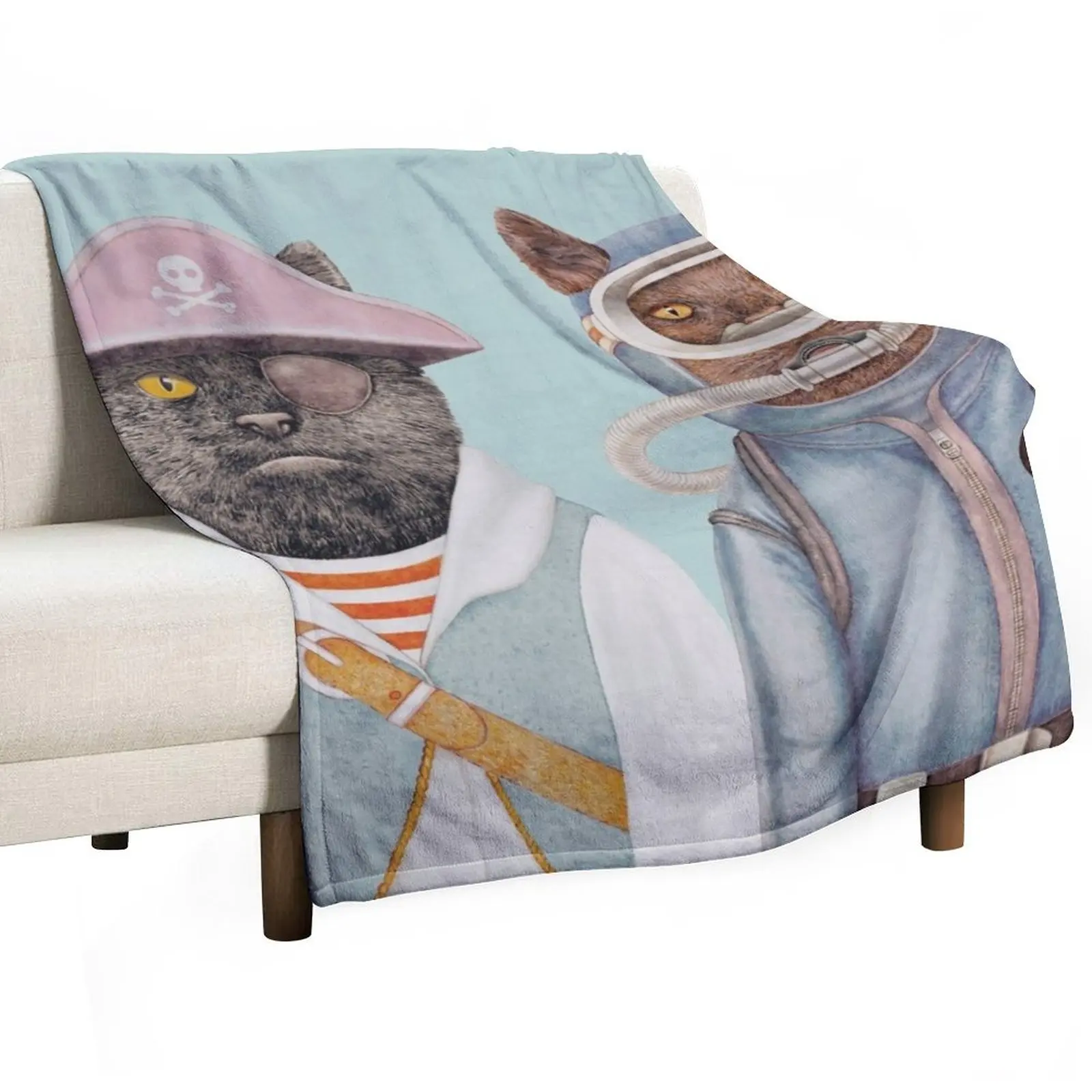 

Aquatic Cats Throw Blanket for winter Designers decorative Softest Blankets