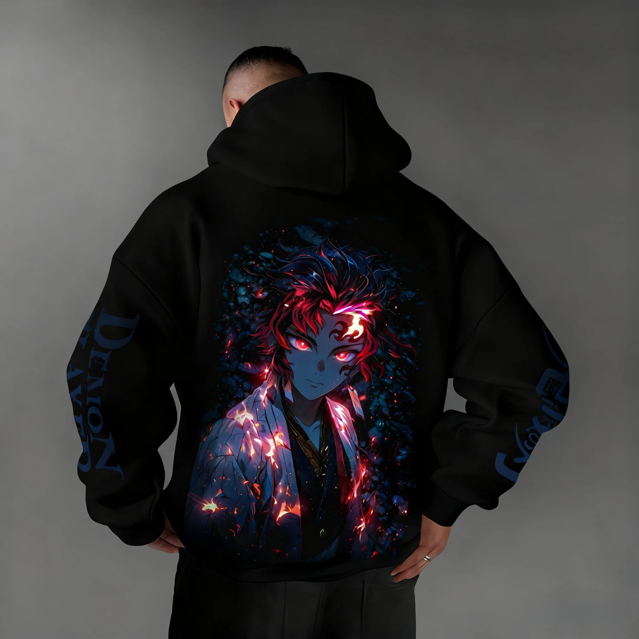 

Мужская толстовка с капюшоном Demon Slayer 2025, осень/зима, новинка Kamado Nezuko, свободный повседневный свитер с принтом аниме в стиле Харадзюку для родителей и детей, топ