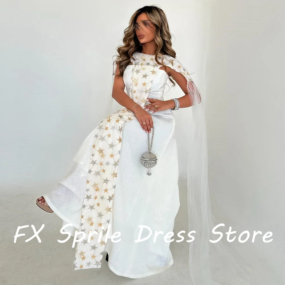 Strapless Straight Floor Length Sleeveless Chiffon Tulle shawl Zipper Back Evening Dress For Formal Occasions Custom Size Woman