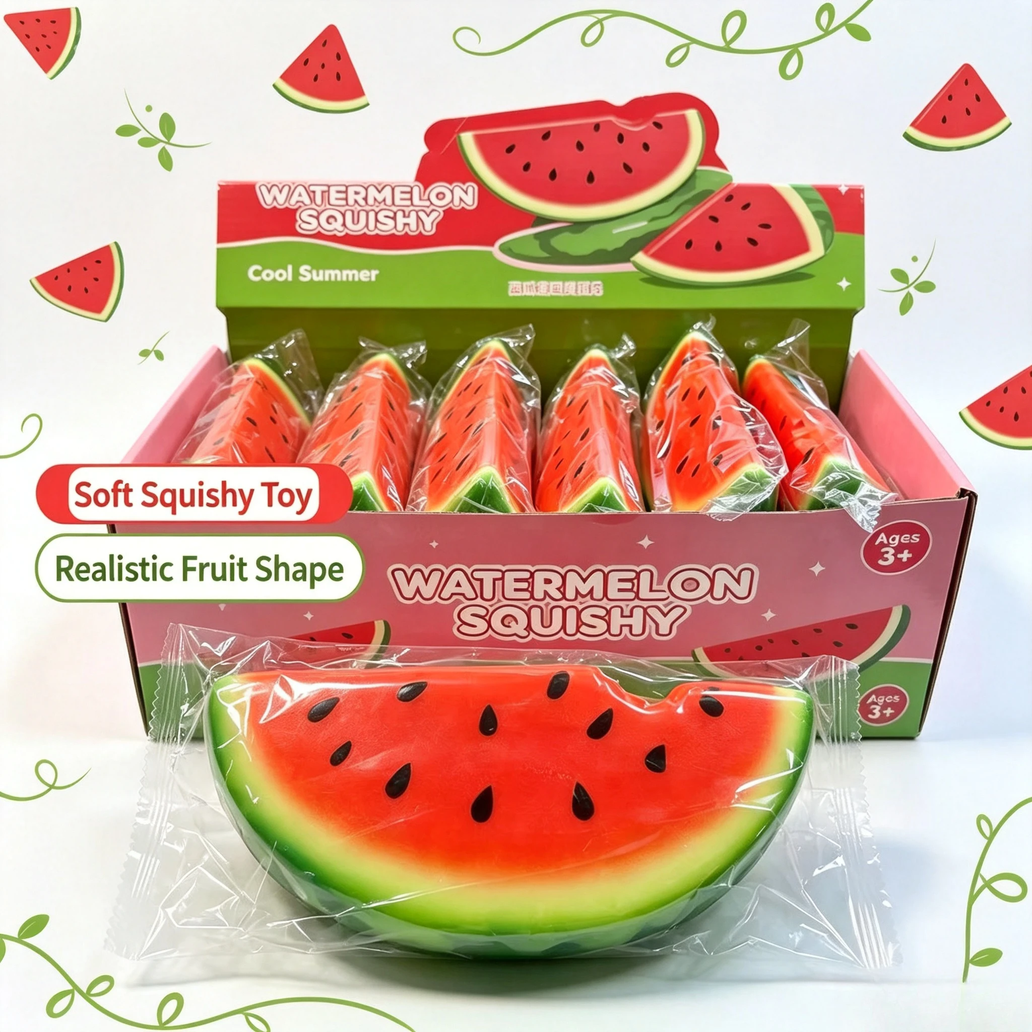 New bite pinch music slow rebound decompression toy simulation watermelon fruit decompression toy suitable for children