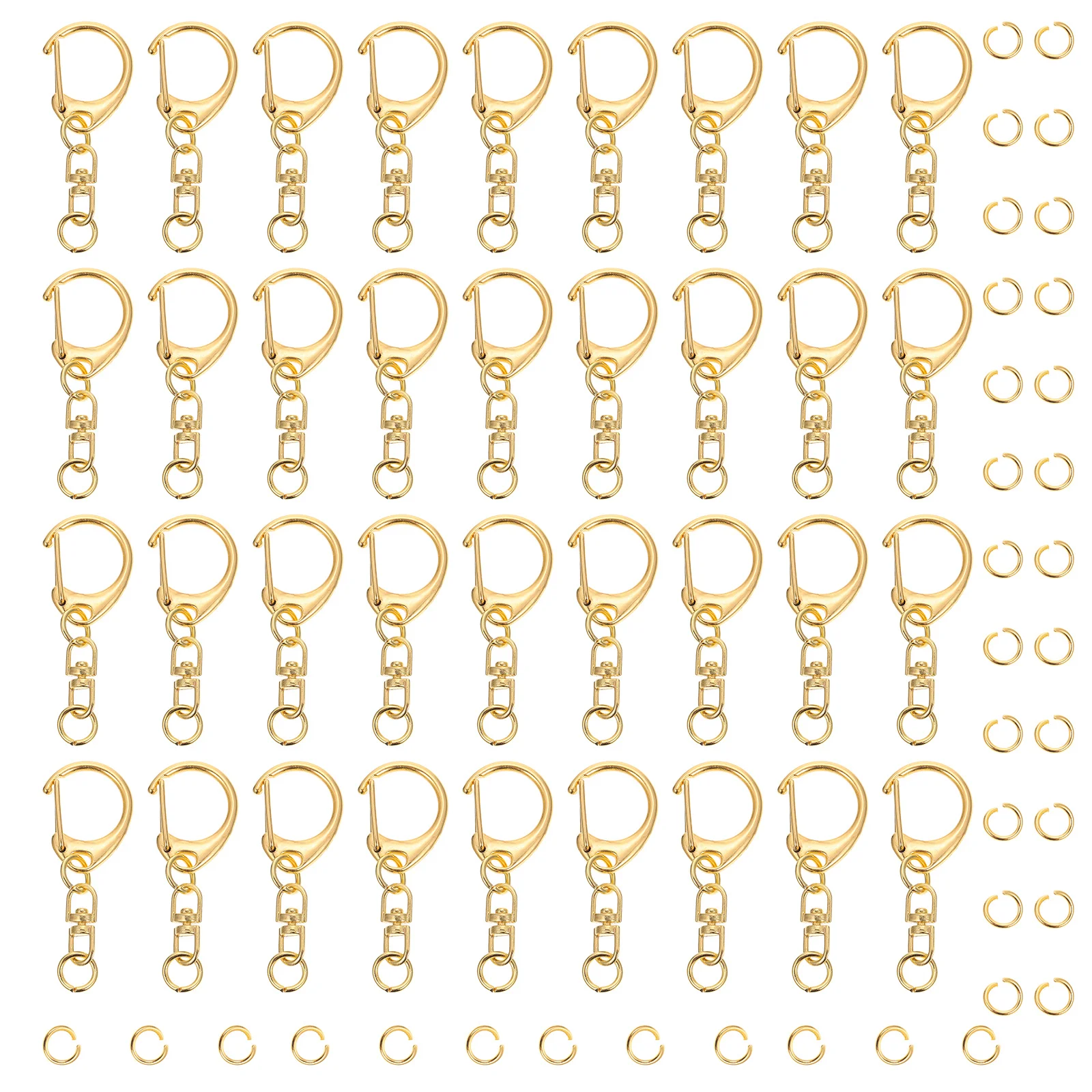 

50Pcs Zinc Alloy C Type Hook Keychain Durable Heavy Duty Buckle Multi-Use Key Ring Hooks for Keys Bags Car Pendant Accessories