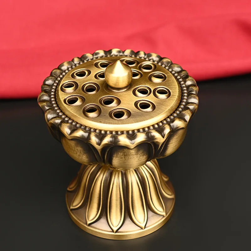 

Brass Incense Burner Vintage Incense Burner Ornaments Sandalwood and Incense Burner Lotus Furnace Lotus Lantern Incense Burner G